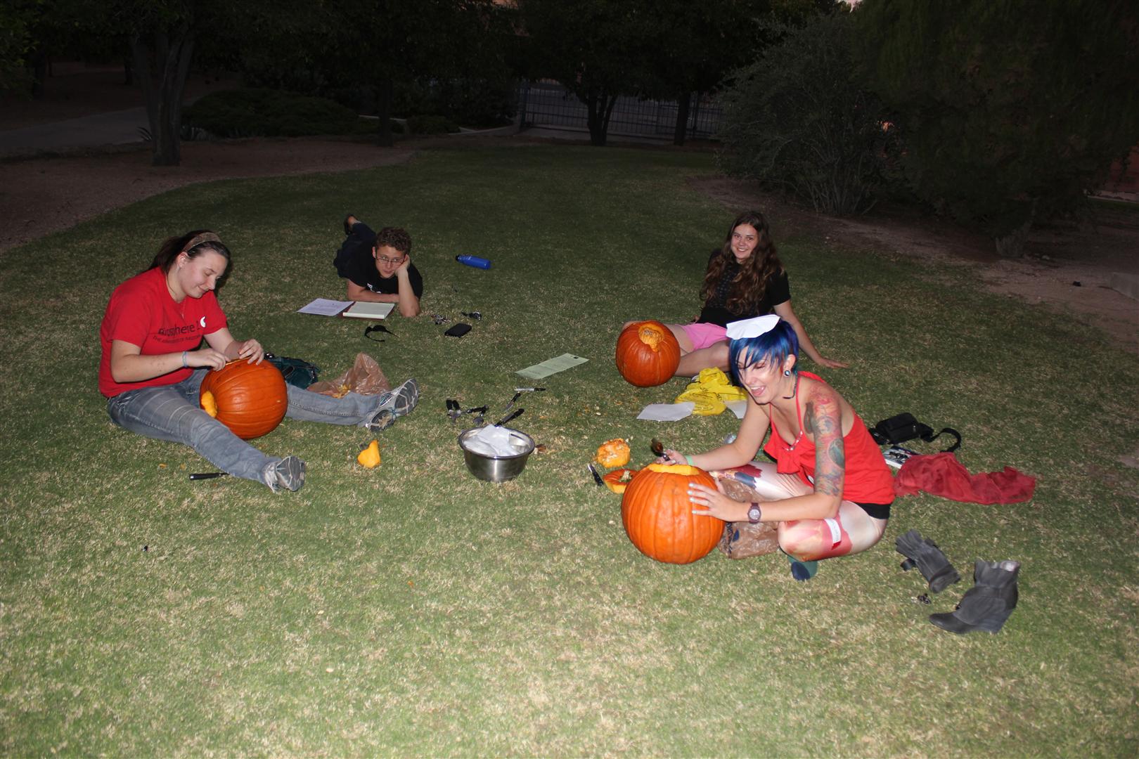 Carving pumpkins